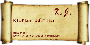 Klafter Júlia névjegykártya